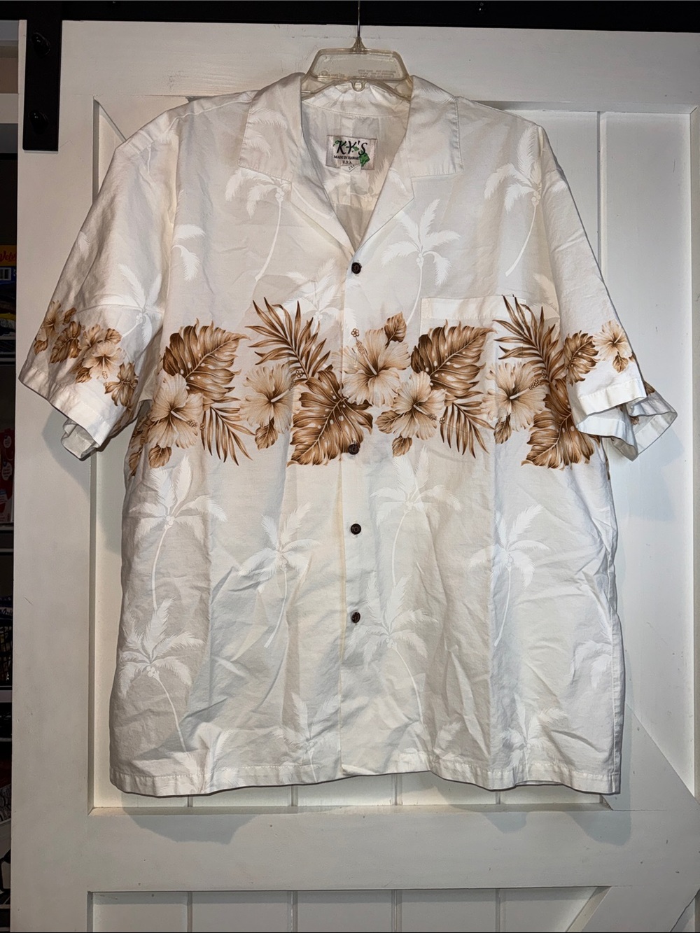 White Hawaiian Floral Button-Down Shirt